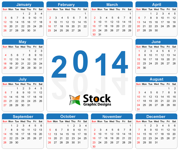 2014 Calendar Vector Free Download