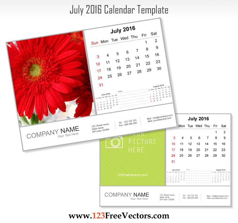 July 2016 Calendar Template