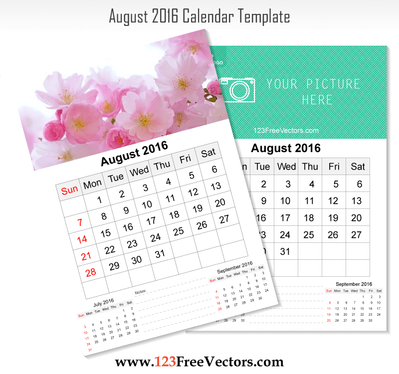 Wall Calendar August 2016