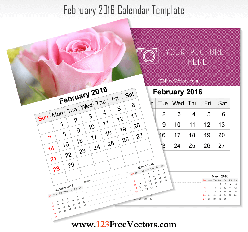 Wall Calendar February 2016