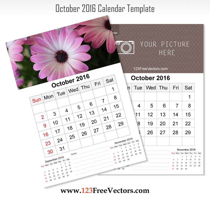 Wall Calendar October 2016