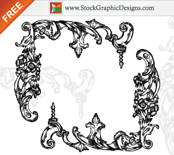 Hand Drawn Floral Corners Free Vector Elements