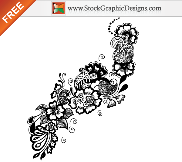 Hand Drawn Floral Ornaments Free Vector Graphics