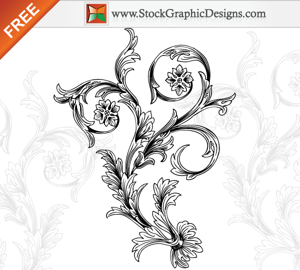 Free Hand Drawn Decorative Floral Vector