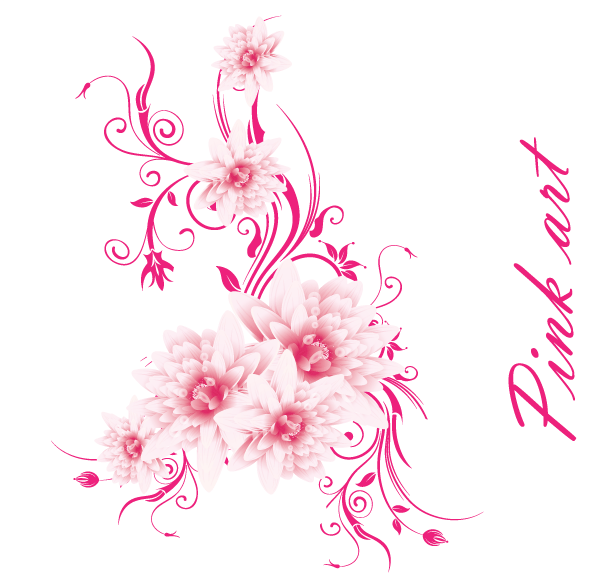 Lovely Pink Flowers Free Vector Art