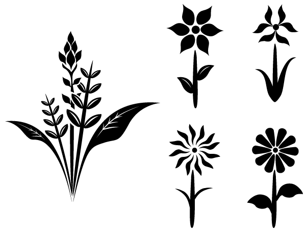 Flower Plant Free Vector Silhouettes