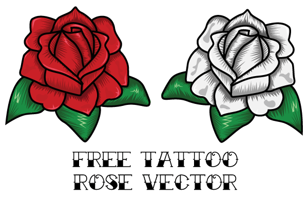 Vector Rose Tattoo Design