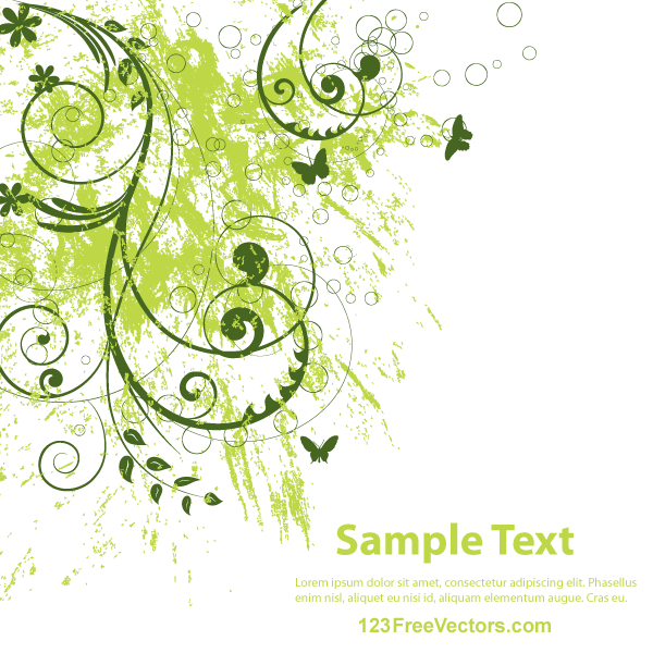 Vector Abstract Grunge Floral Background