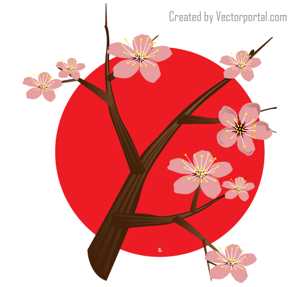 Vector Japanese Cherry Blossom