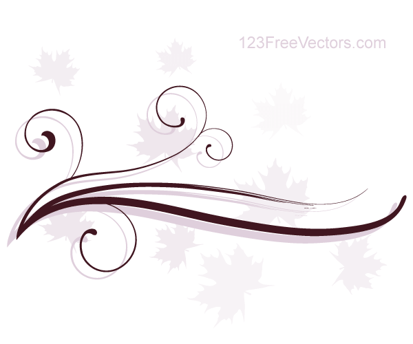 Abstract Swirl Floral Vector Background