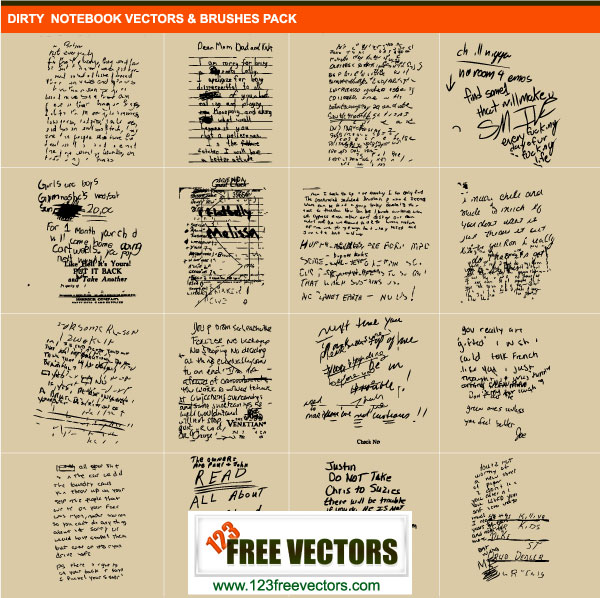 Dirty Note Book Vector Pack