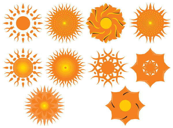 Suns And Other Motifs Vector