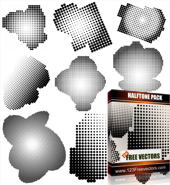 Halftone Free Vector Pack