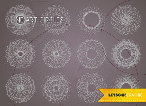 Vector Line Art Circle Design Elements Free