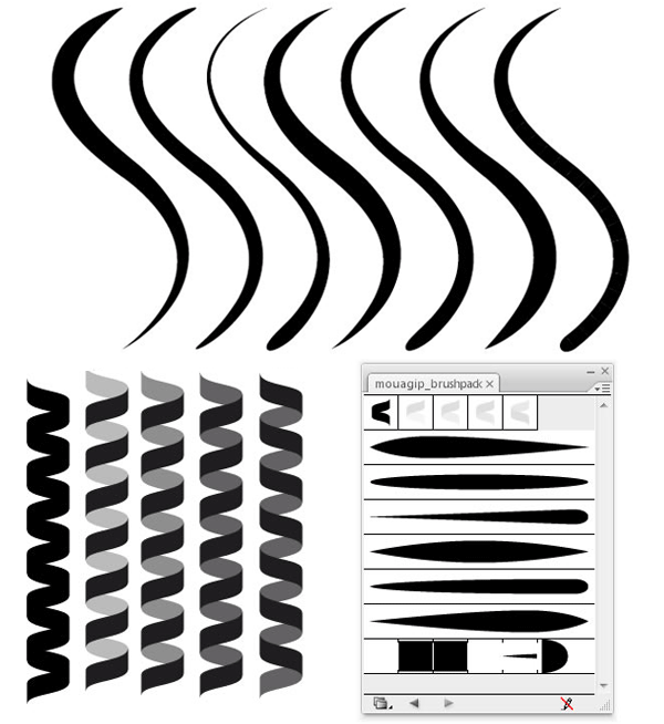 Coil and Line Illustrator Brushes