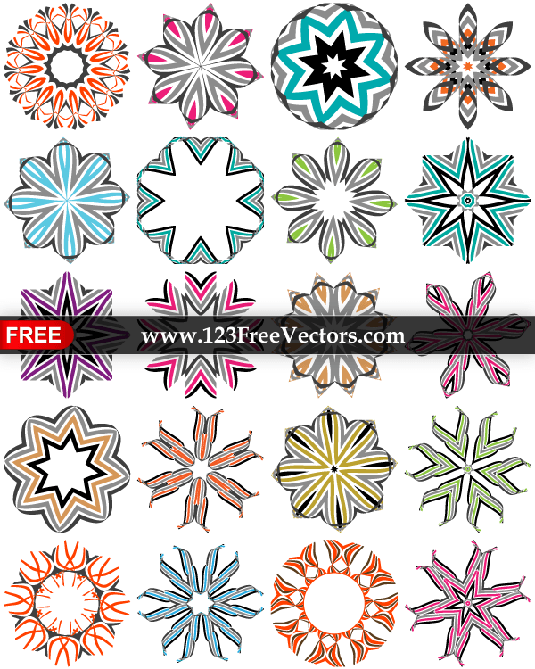 Abstract Vector Decorative Design Elements in Color