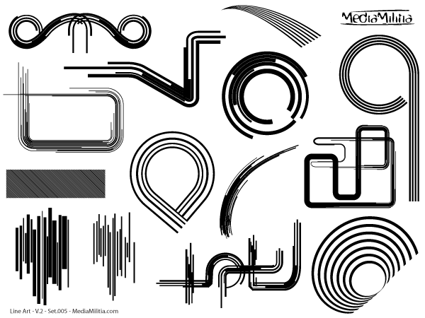 Line Art Design Elements Vector Set-5