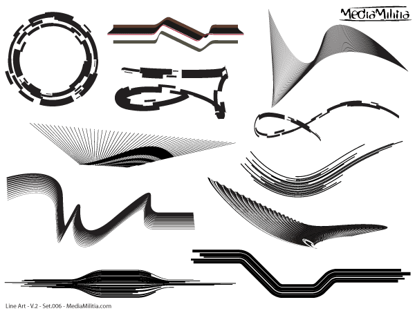 Line Art Design Elements Vector Set-6
