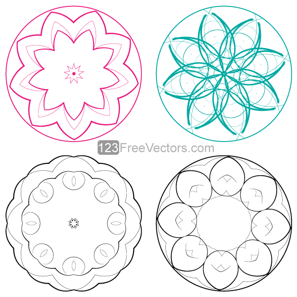 Vector Circle Decorative Design Elements Set-1
