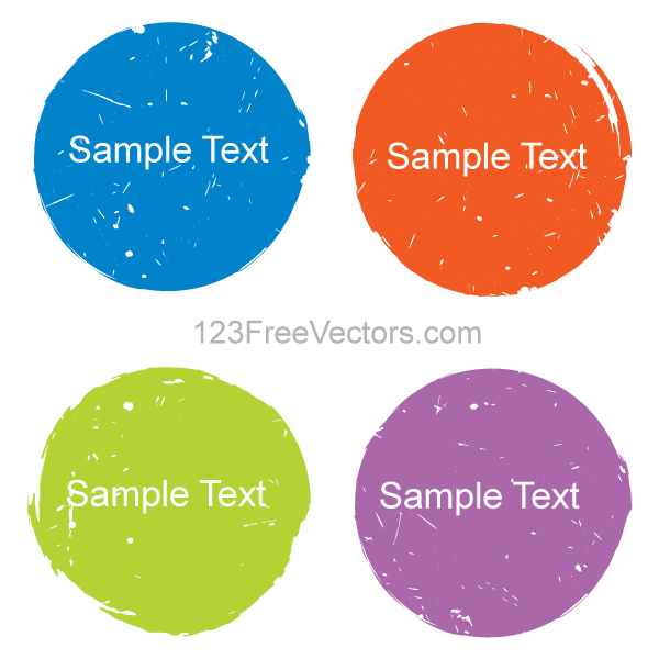 Color Grunge Circle Design Elements Vector