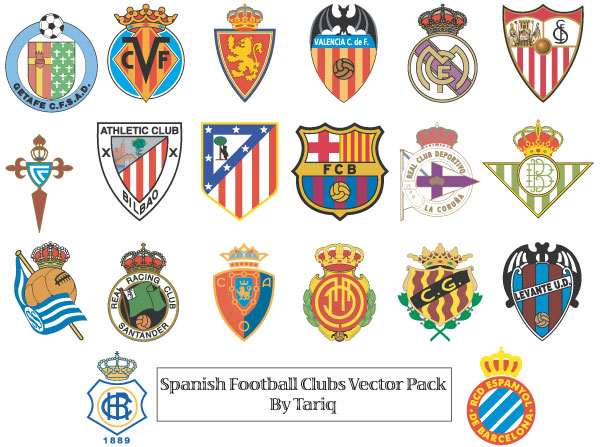 Spanish Football Clubs Logos Vector Pack