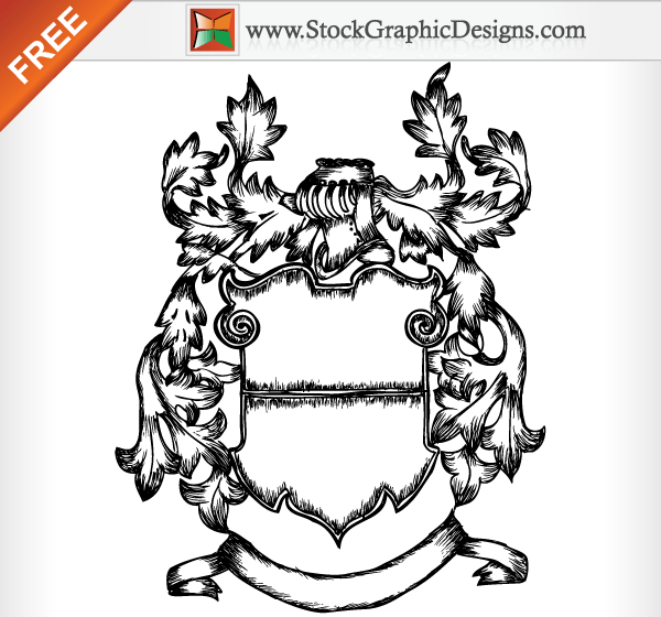 Medieval Ornate Heraldic Shield Free Vector Image