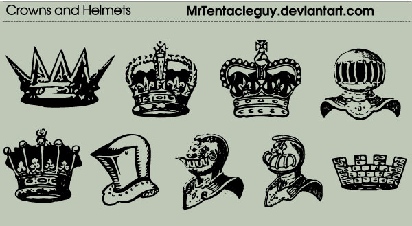Heraldic Crowns And Helmets Vector