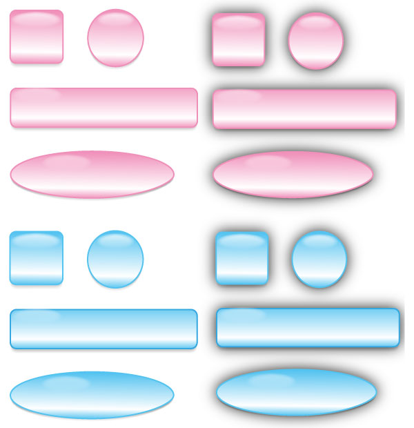 Glass Buttons and Bars Vector Free