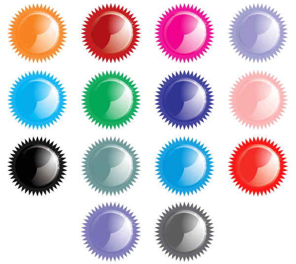 Free Shiny Star Button Icons Vector