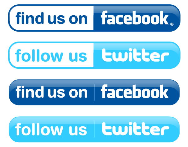 Vector Facebook and Twitter Buttons