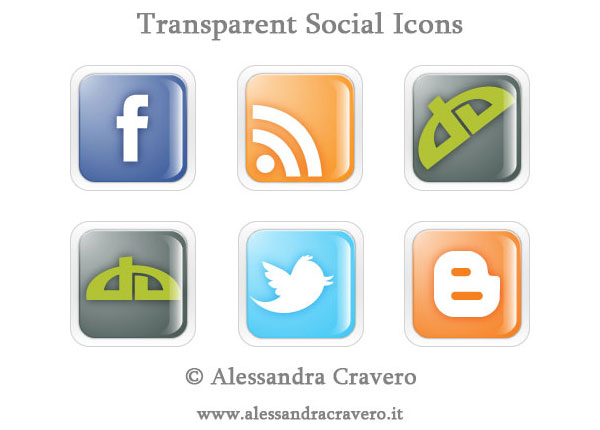 Vector Transparent Social Media Icons
