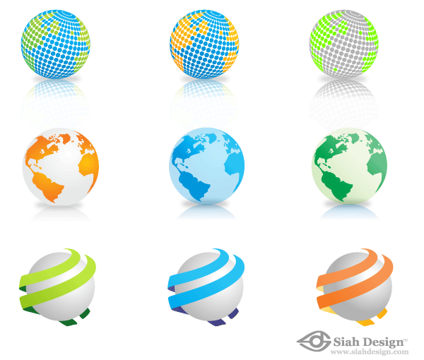 9 Free Vector Globes