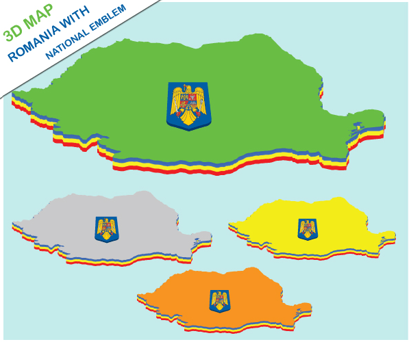 Vector Romania 3d Map