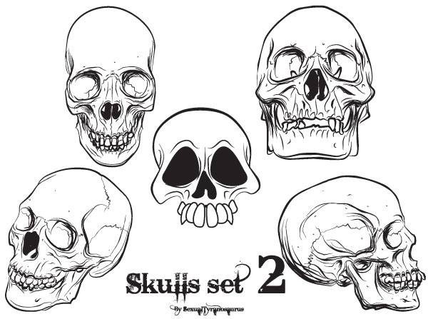 Free Vector Skulls Pack For Adobe Illustrator