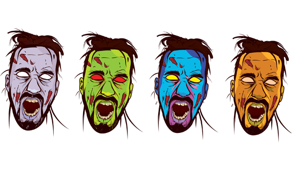 Vector Zombie Face Color Image