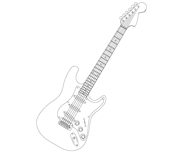 Stratocaster Electric Guitar Vector Image