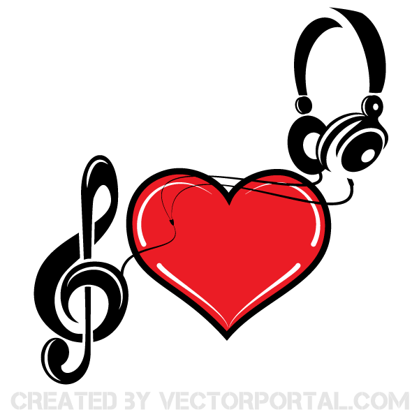 Music of Love Heart Vector Image