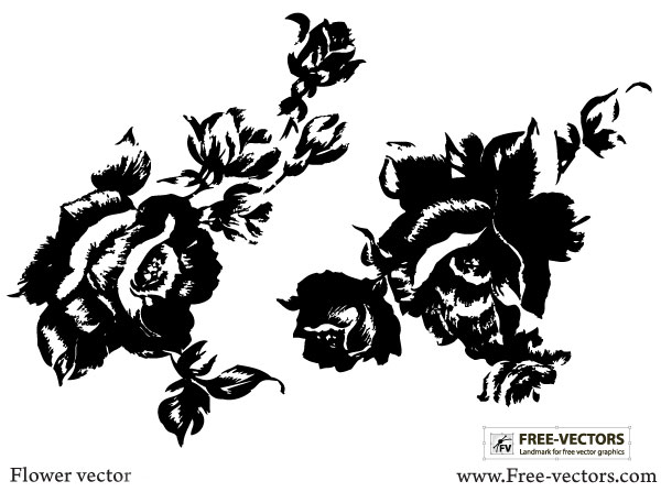 Rose Flower Silhouettes Free Vector