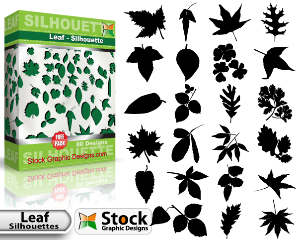 Leaf Silhouettes Free vector & Brush Pack