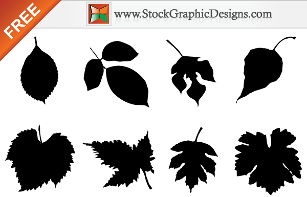 Free Leaf Silhouettes Vector  Set