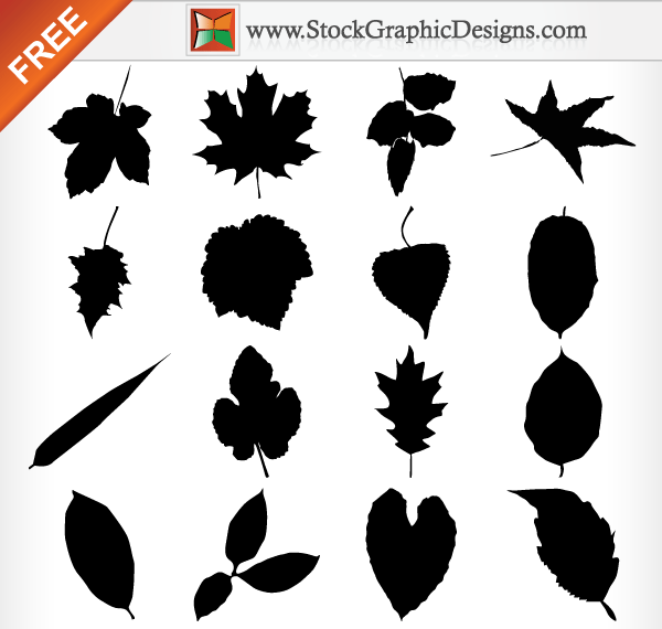 Free Leaf Silhouettes Vector Collection