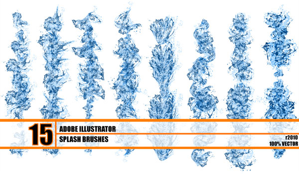 Hydronix – Water Splash Illustrator Brushes