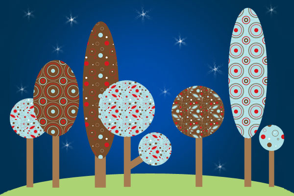 Colorful Pattern Vector Trees