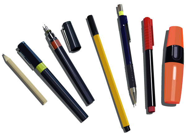 Pens, Pencils And Markers Vector