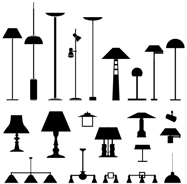 Lamps Vector Silhouettes Free Pack