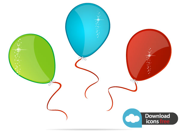 Vector Colorful Balloons Free Icons