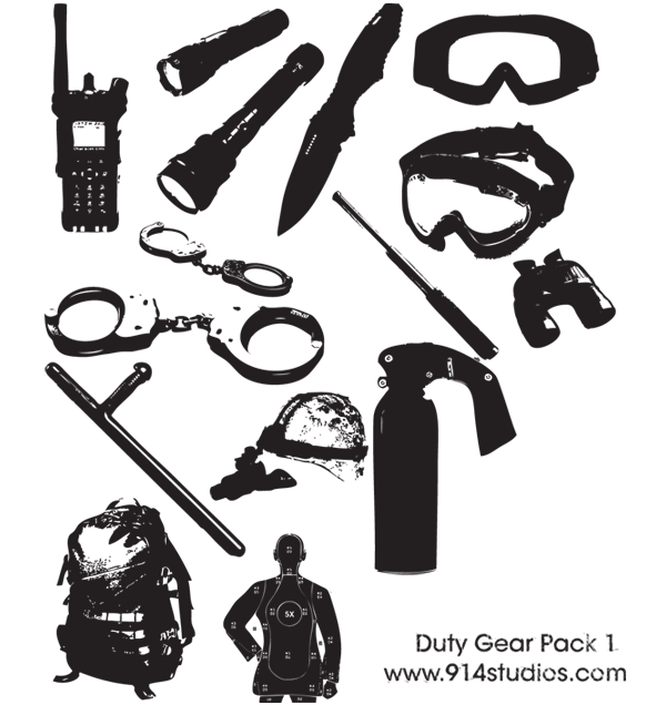 Police Duty Gear Vector Pack