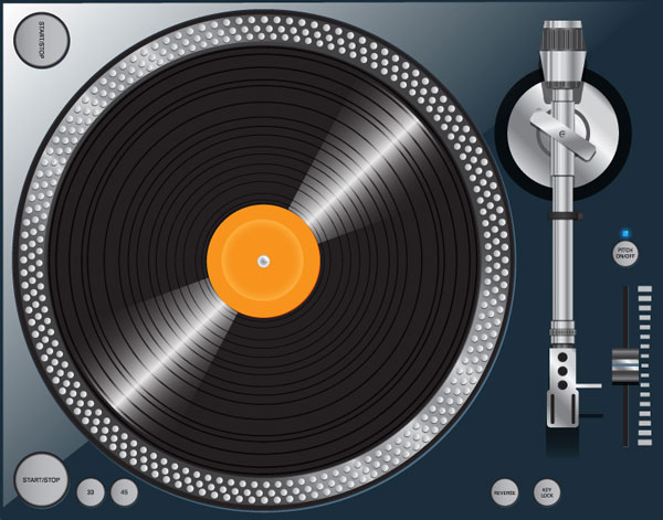 High Quality Turntable Vector