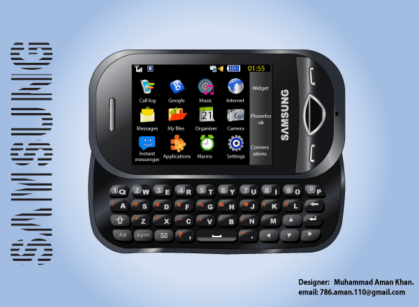 Samsung B3410 Mobile Phone Illustration