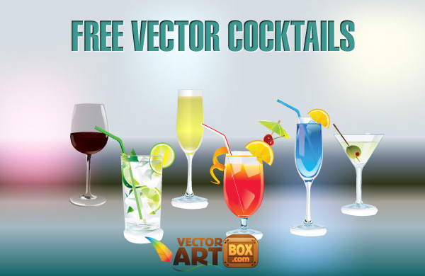Cocktail Glasses Free Vector